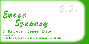 emese szepesy business card